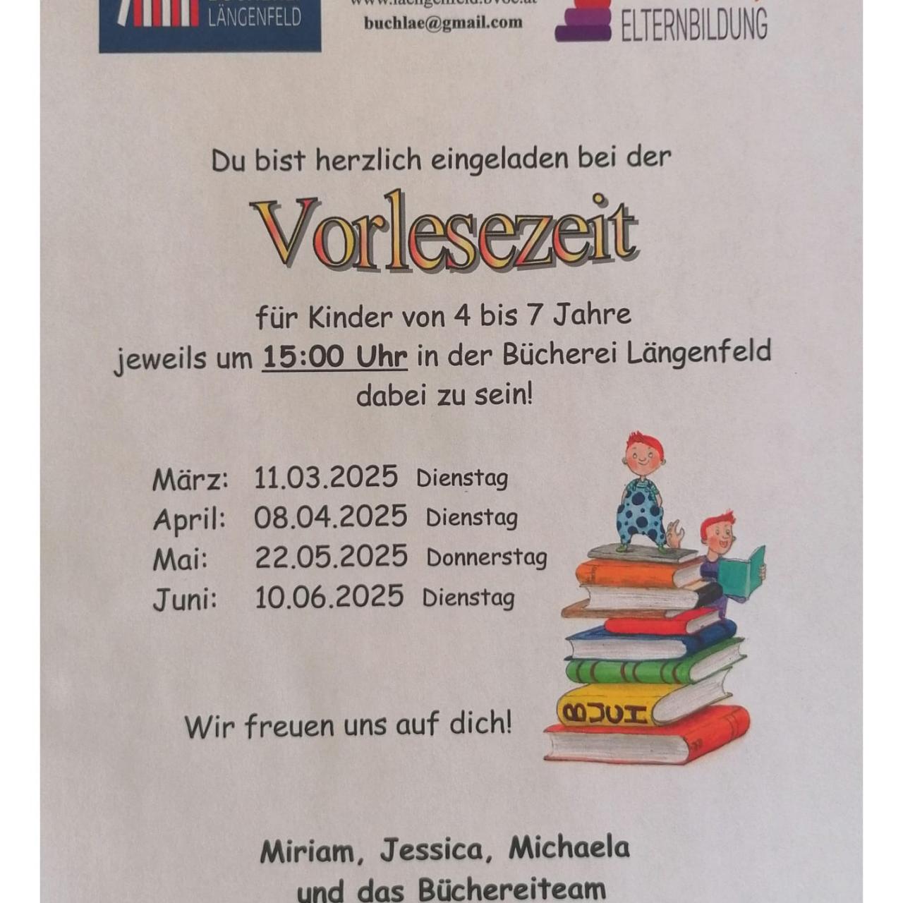 Flyer Vorlesezeit